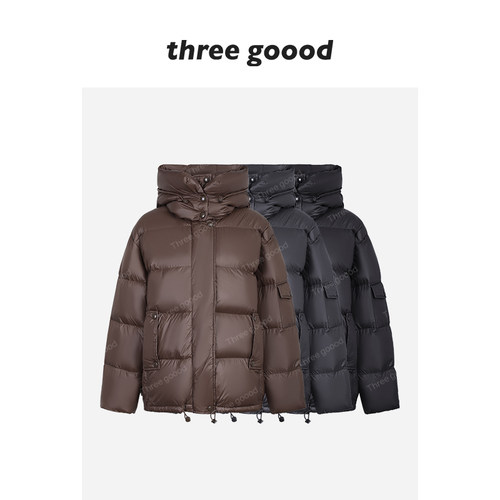 殷三吉90白鸭绒云朵泡芙面包羽绒