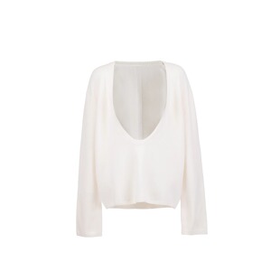 DZZ240028 空心日记100绵羊毛大U领针织套头衫 THREE GOOOD殷三吉