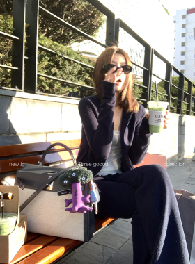 THREE GOOOD殷三吉 加厚拉链卫衣卫裤运动风懒人套装女休闲两件套