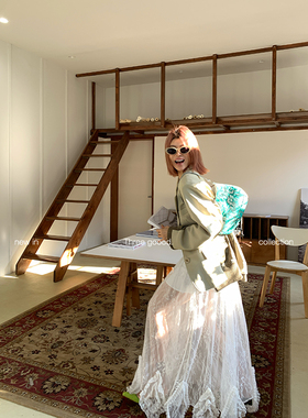 THREE GOOOD殷三吉仙德瑞拉气质温柔时尚显瘦蕾丝半裙Y725G00105