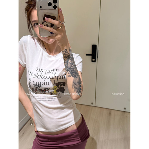 THREE GOOOD殷三吉 狗狗派对趣味印花T恤Y726Y10527