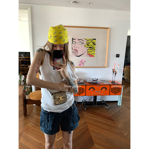 莱赛尔不规则露肩短袖T恤