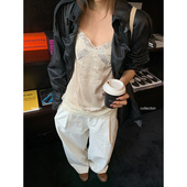 甜心段带 THREE GOOOD殷三吉 纯欲蕾丝花边刺绣吊带内搭