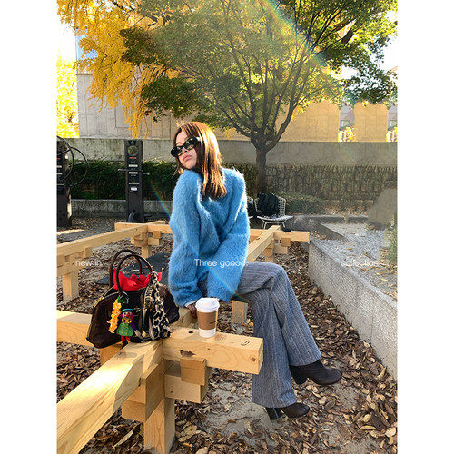 THREEGOOOD澳毛花纹微喇裤