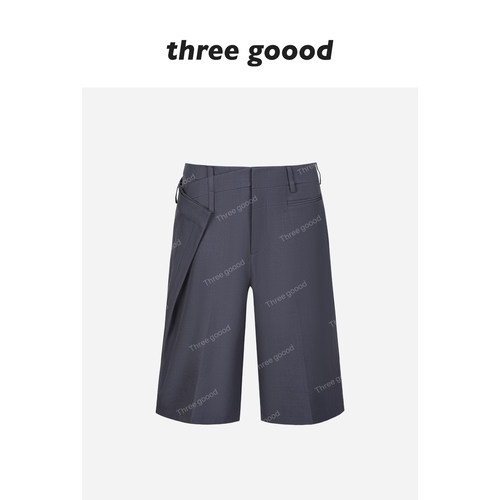 THREEGOOOD双腰头西装五分裤