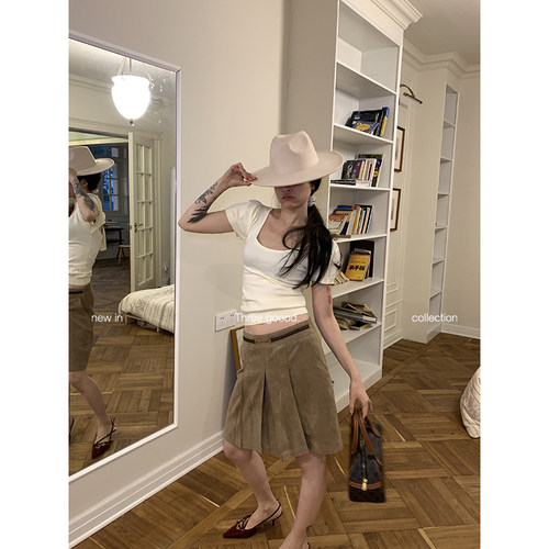 THREE GOOOD殷三吉甜辣女孩时尚减龄蝴蝶结短袖针织衫Y725Z00763