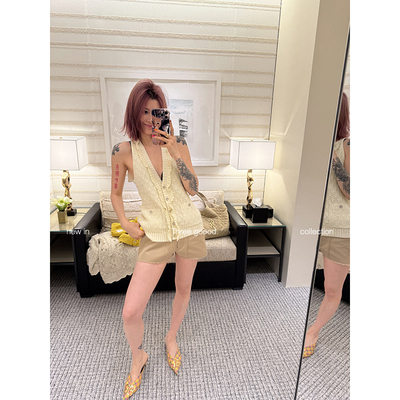 低腰毛边短裤修身热裤