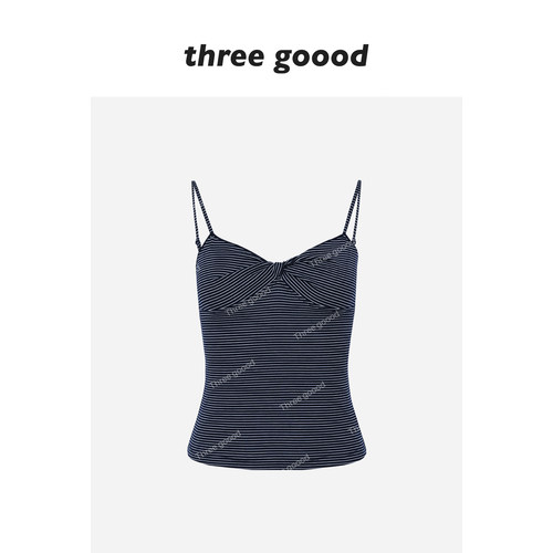 THREE GOOOD殷三吉 针织条纹扭结吊带Y726U02746