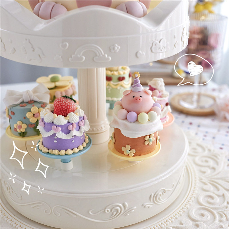 自动旋转甜品机旋转木马蛋糕台回转寿司机生日聚会蛋糕架烘焙神器