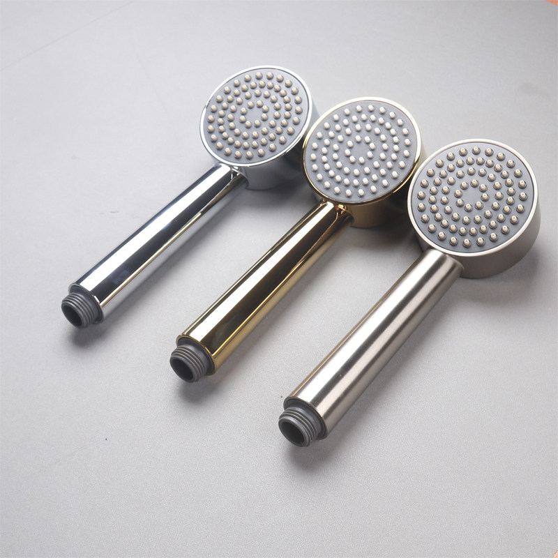 ABS浴室手持小花洒喷头洗澡密集水通用口家用洗澡金色拉丝莲蓬头