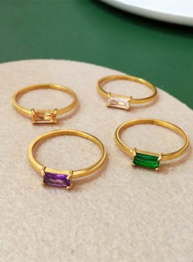 不掉色防过敏多色钛钢戒指