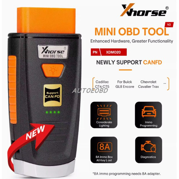 跨境批发 XHORSE MINI OBD TOOL XDMO20支持CANFD IMMO MAX PRO