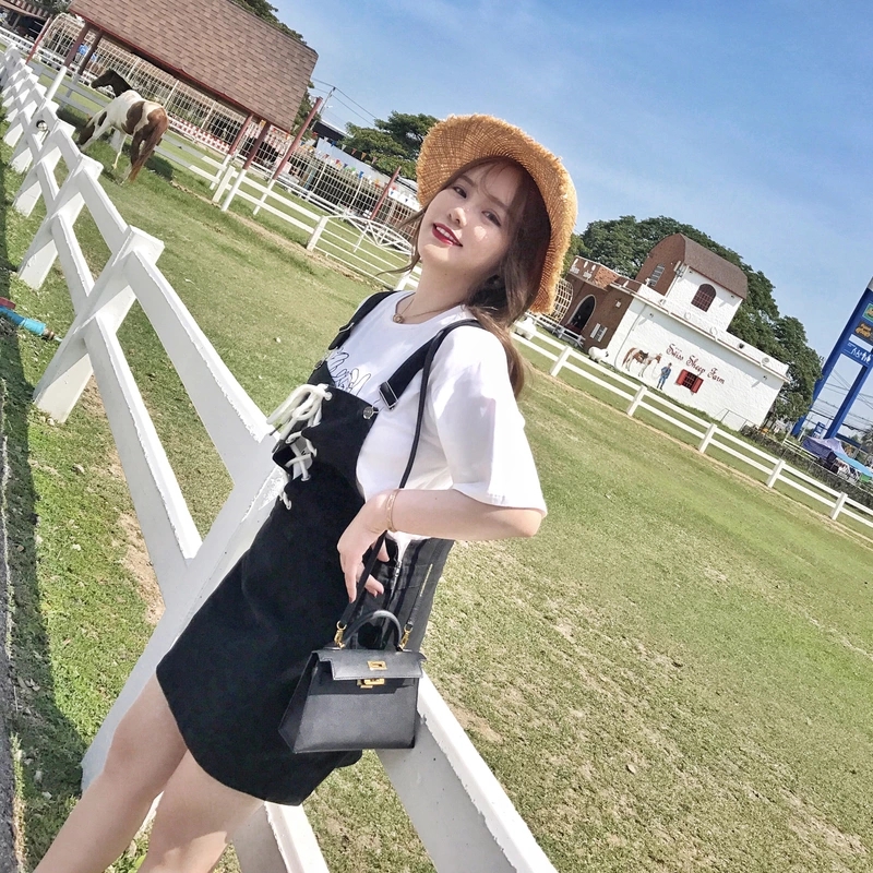 【冰點價】胖MM連衣裙女夏裝2018新款顯瘦百搭背帶裙大碼女裝