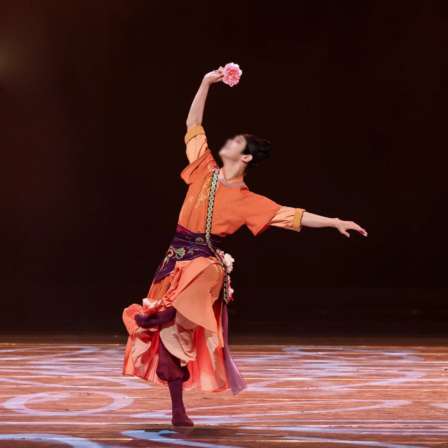 桃李杯簪花行男独舞演出服定制