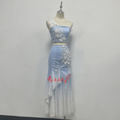 傣族舞演出服女舞蹈服孔雀舞包臀修身 鱼尾裙剧目服表演艺考练功服