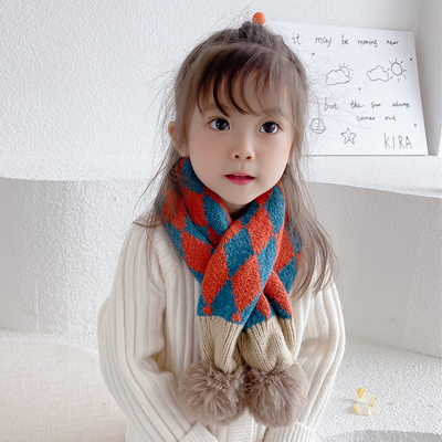 保暖加厚针织围脖护颈脖套冬季儿童围巾男童女童秋冬宝宝韩版