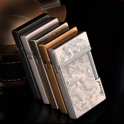 个性超薄侧滑金属打火机定制刻字