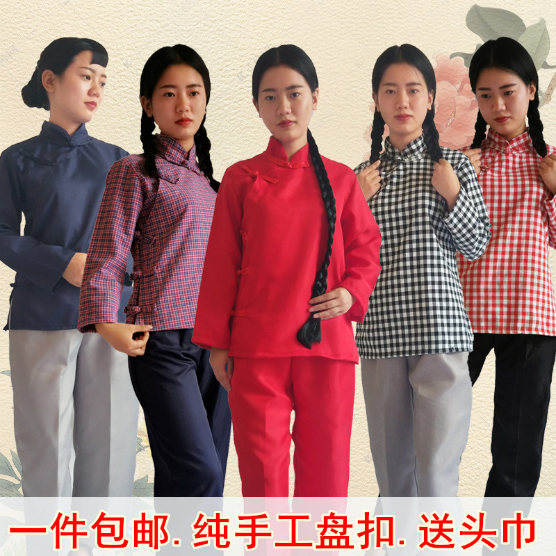 民国农民村姑妇女贫民百姓马褂古装小二老太太老爷爷车夫话剧服装