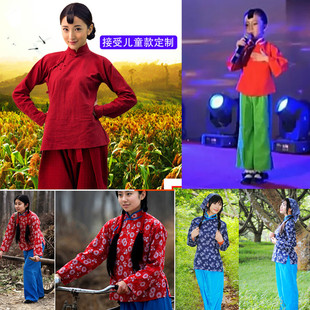 阿庆嫂喜儿演出服村姑采茶女表演服装丫鬟铁梅李奶奶媒婆话剧服装