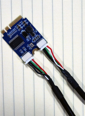 西霸 M.2转两个USB2.0扩展卡 M2 NVME A+E Key转接 双口USB集线器