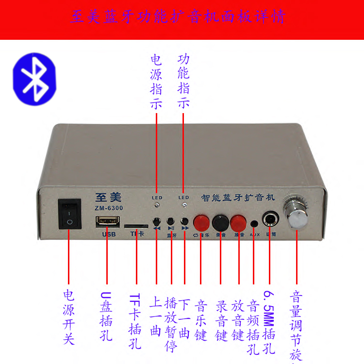 12V24V48V60V车载飞亚主机至美扩音器大功率100瓦200瓦宣传喇叭 影音电器 扩音器 原图主图