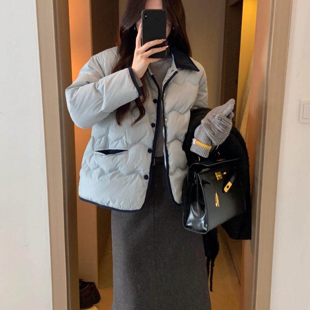 灯芯绒翻领东大门轻薄羽绒棉服女短款小香风棉衣休闲外套
