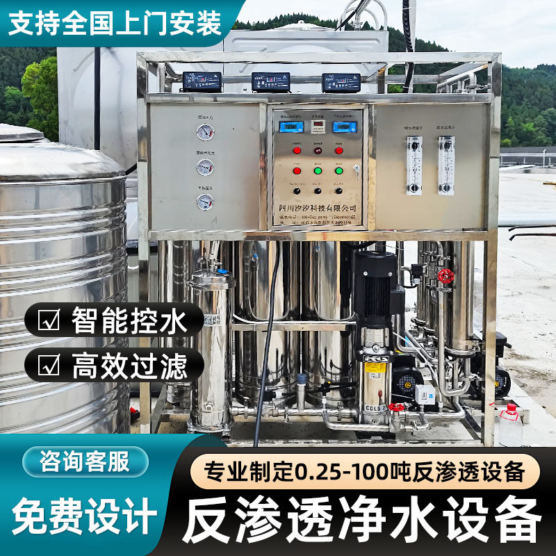 反渗透设备250L工业实验室专用超纯水过滤净化设备大流量多介质