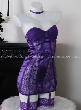 Painting girl 恶魔之吻·性感内衣纯欲小胸聚拢高级感紫色禁欲系