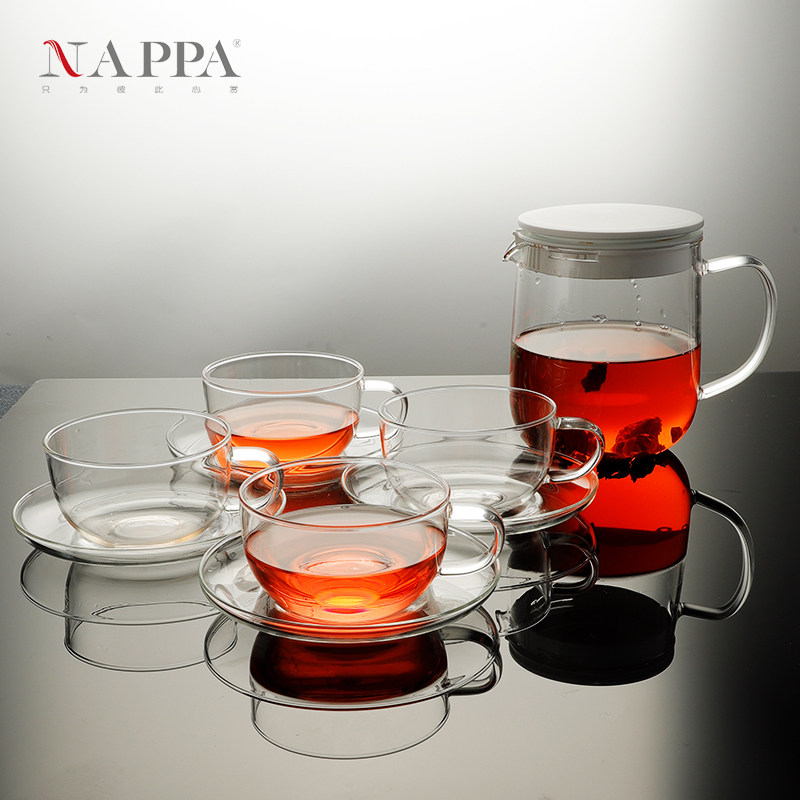 nappa玻璃茶壶耐高温 日式花茶壶套装家用 煮茶壶耐热玻璃泡茶壶