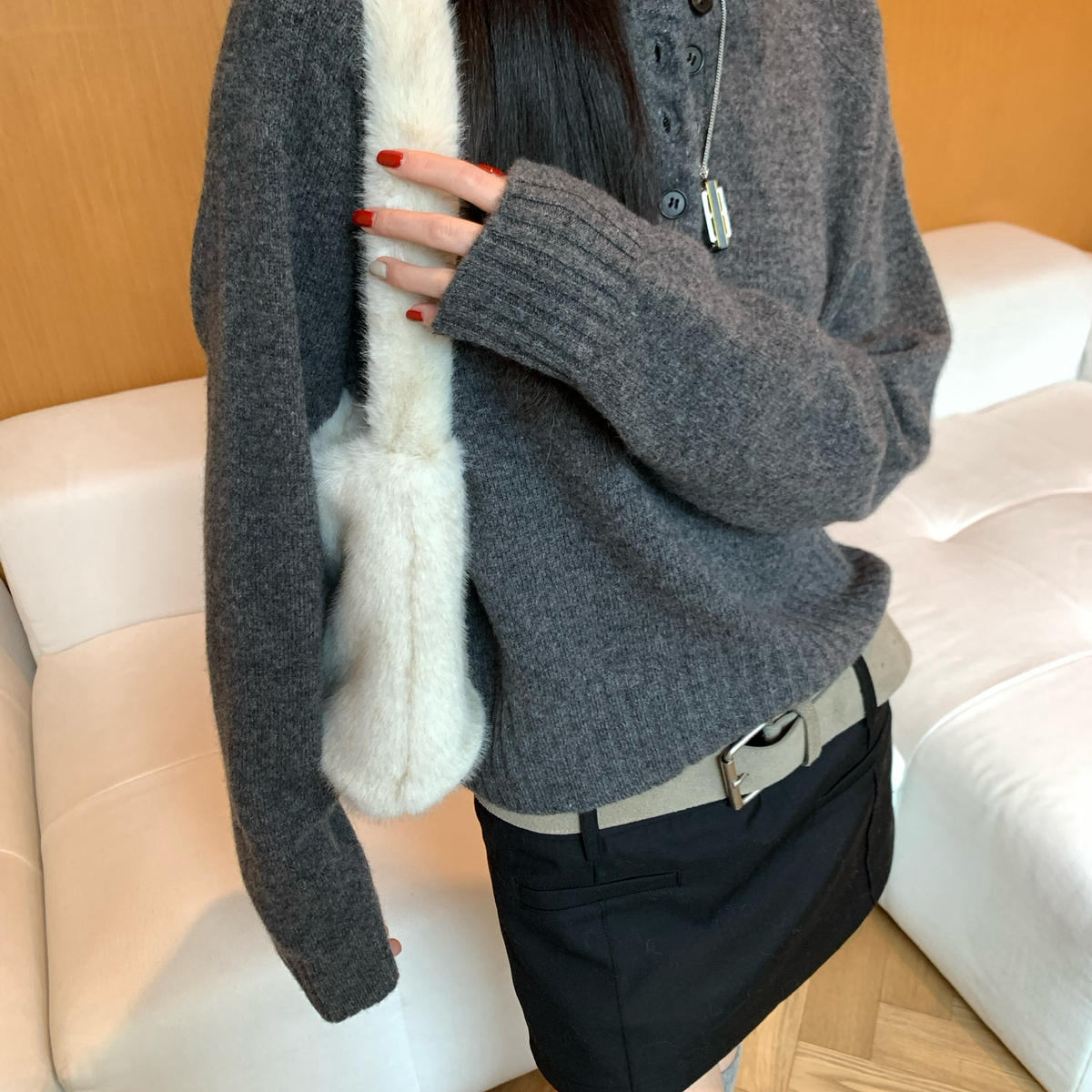 TABLE-针织衫宽松简约纯色内搭保暖亲肤针织衫（含100羊毛）3866-