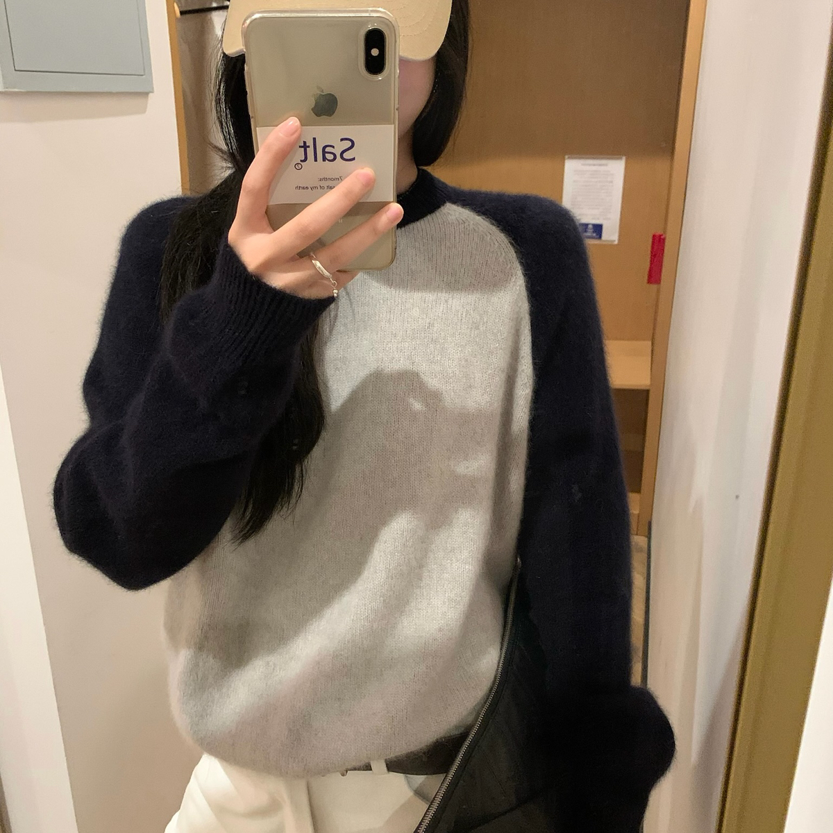 TABLE-撞色毛衣针织衫上衣插肩袖百搭内搭保暖毛衣（含30羊毛）71