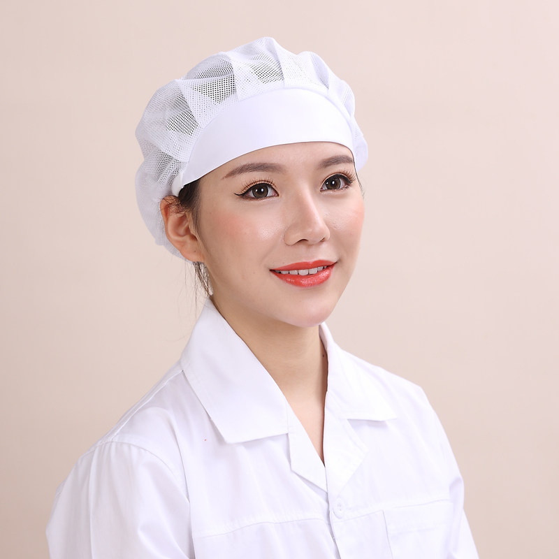 食堂厨房厨师餐饮工作帽防尘防油透气帽食品工厂车间帽劳保男女帽