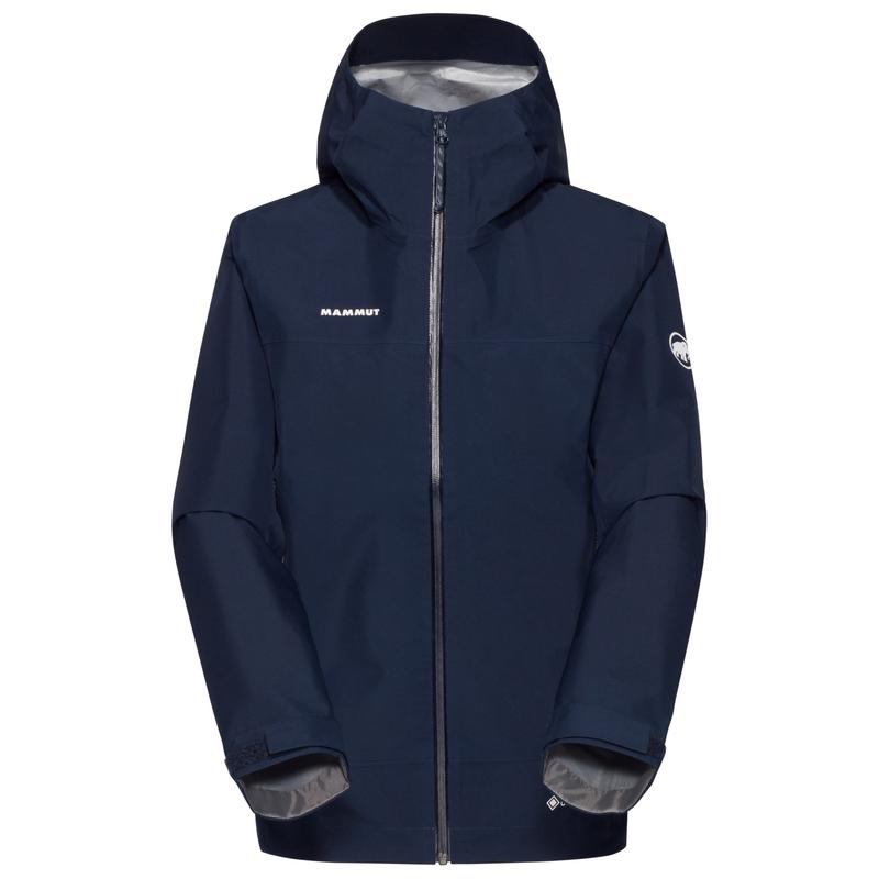 Mammut猛犸象女士冲锋衣防风防水透气户外风衣连帽长款硬壳外套