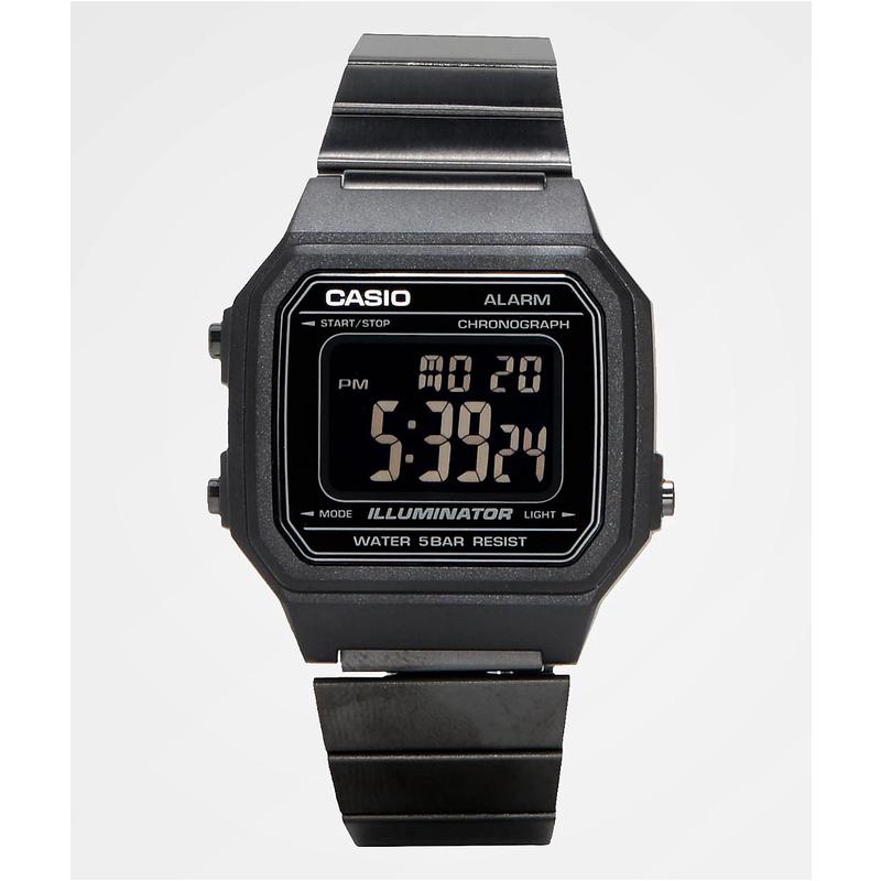 代购卡西欧男女腕表闹钟计时夜光日期黑色钢带防水金属休闲运动