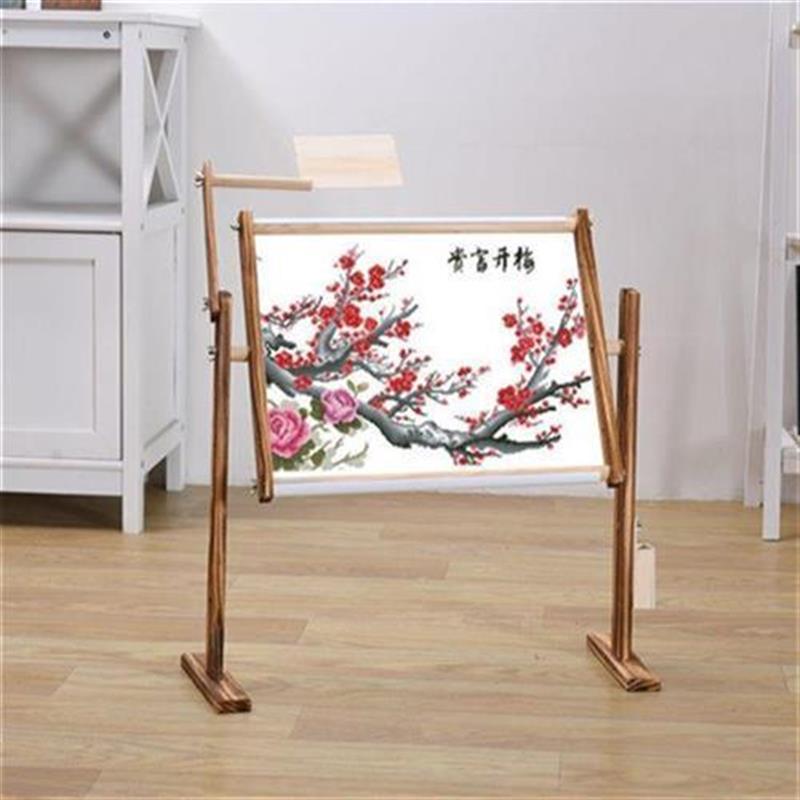 实木绣花架十字绣架子1米的绣布床上可调台式苏绣绣架十字绣框架
