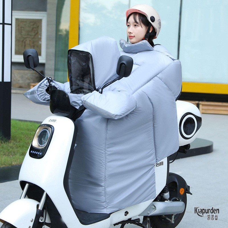 电动车挡风被冬季亲子儿童电瓶摩托车防雨罩保暖加厚加绒防风防寒