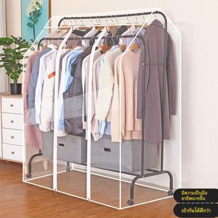 落地衣架防尘罩卧室高低双杆衣帽架遮灰罩全封闭衣罩透明衣服盖布