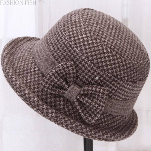 中老年人帽子女秋冬季妈妈盆帽奶奶毛呢礼帽老太太保暖布帽渔夫帽