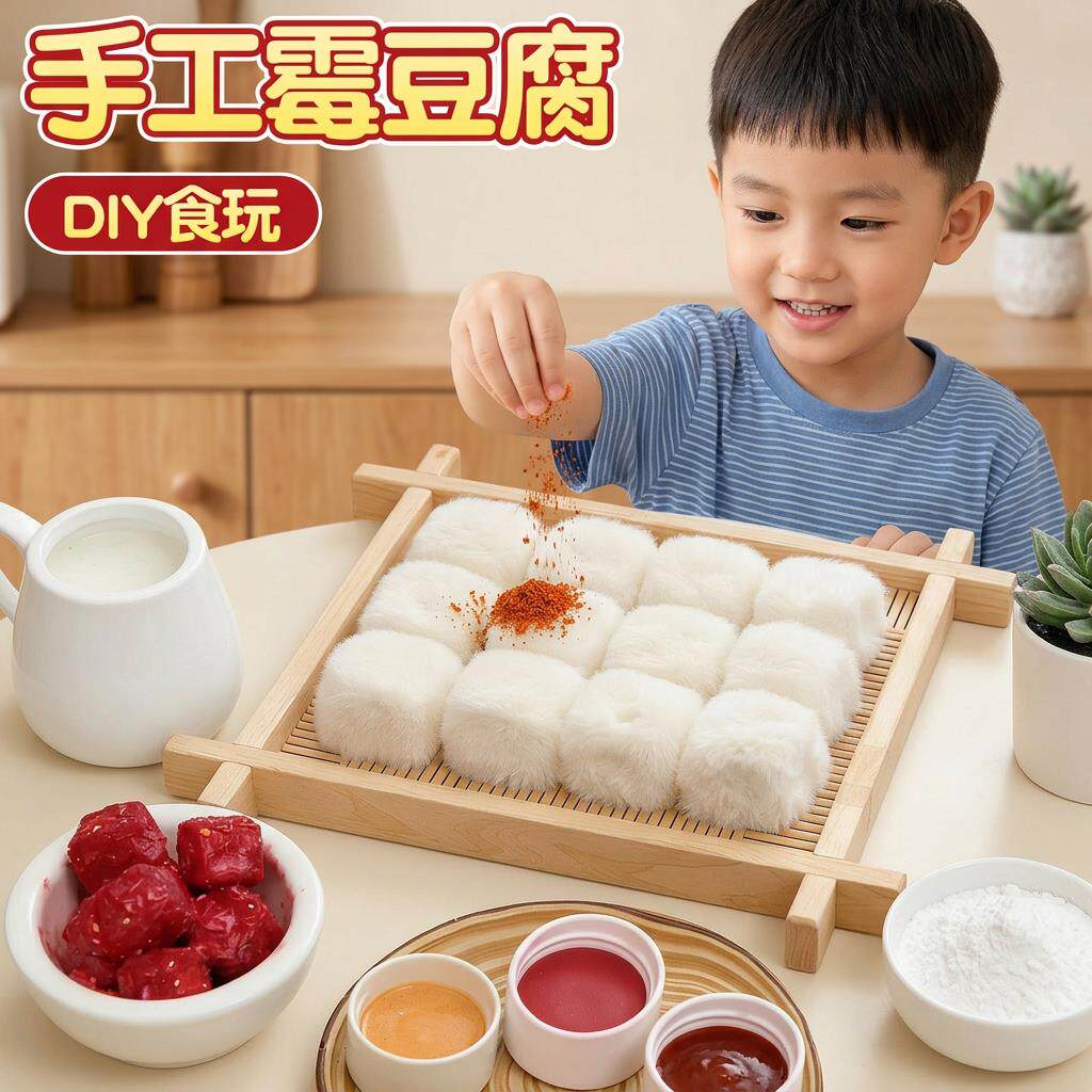 霉豆腐仿真玩具2026火爆女生手工diy材料食物模型益智男女孩礼物