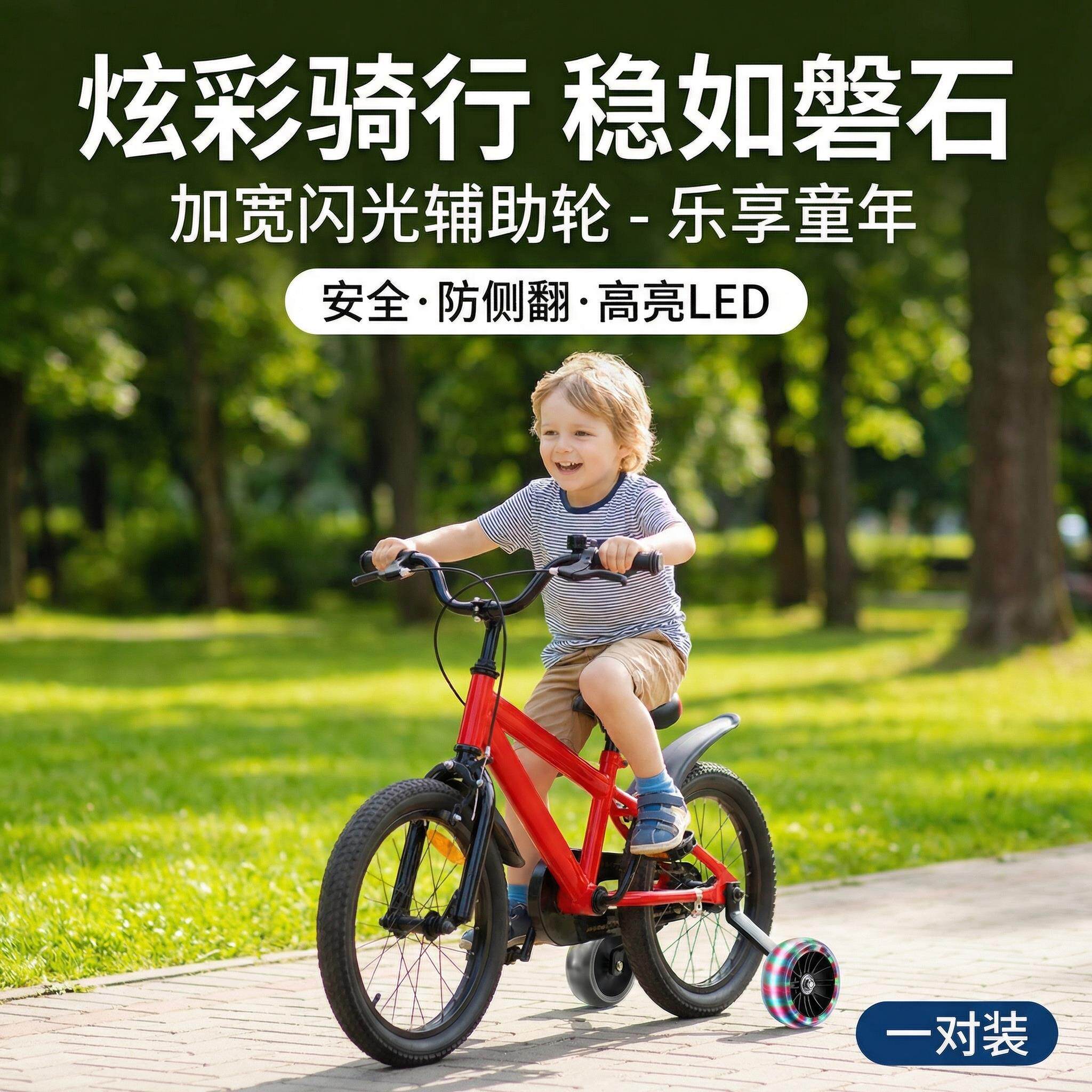 儿童自行车辅助轮通用16/18/20寸单车小轮子小孩子的童车配件大全
