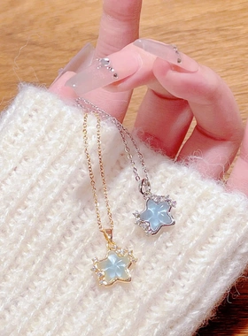 小清新甜美梦幻星星微镶项链女生轻奢小众设计感精致淑女风锁骨链