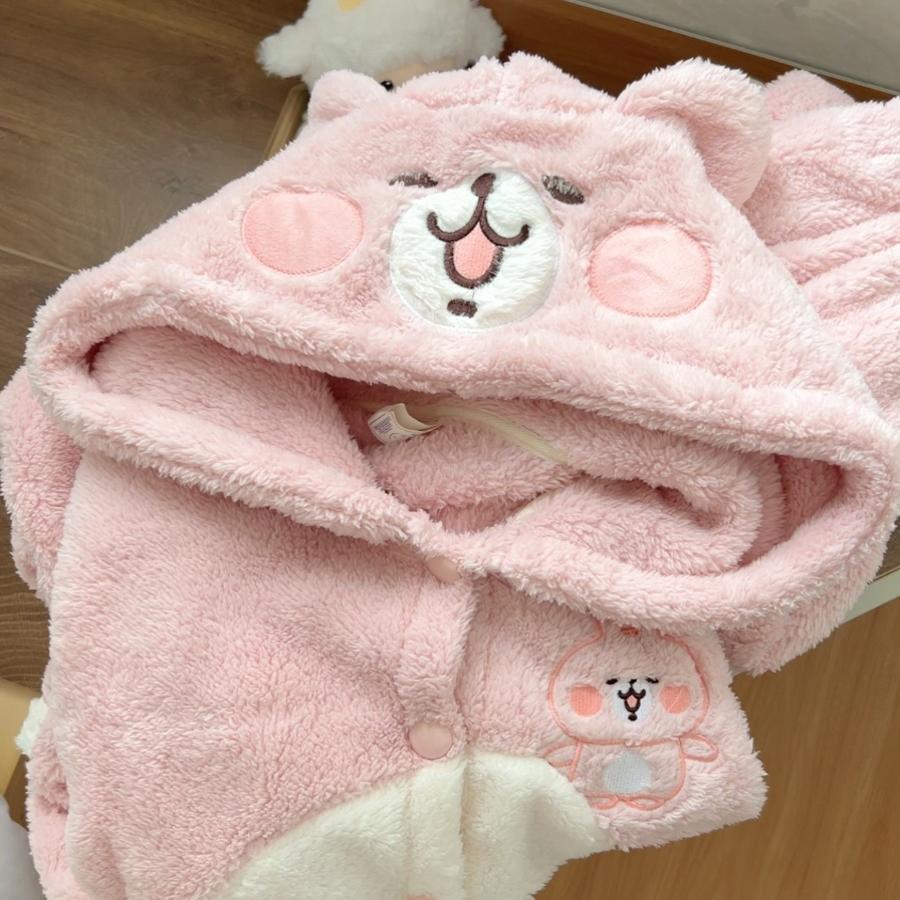家居服女珊瑚绒可爱卡通睡袍