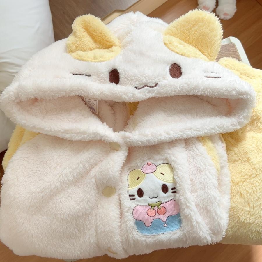 家居服女珊瑚绒可爱卡通睡衣