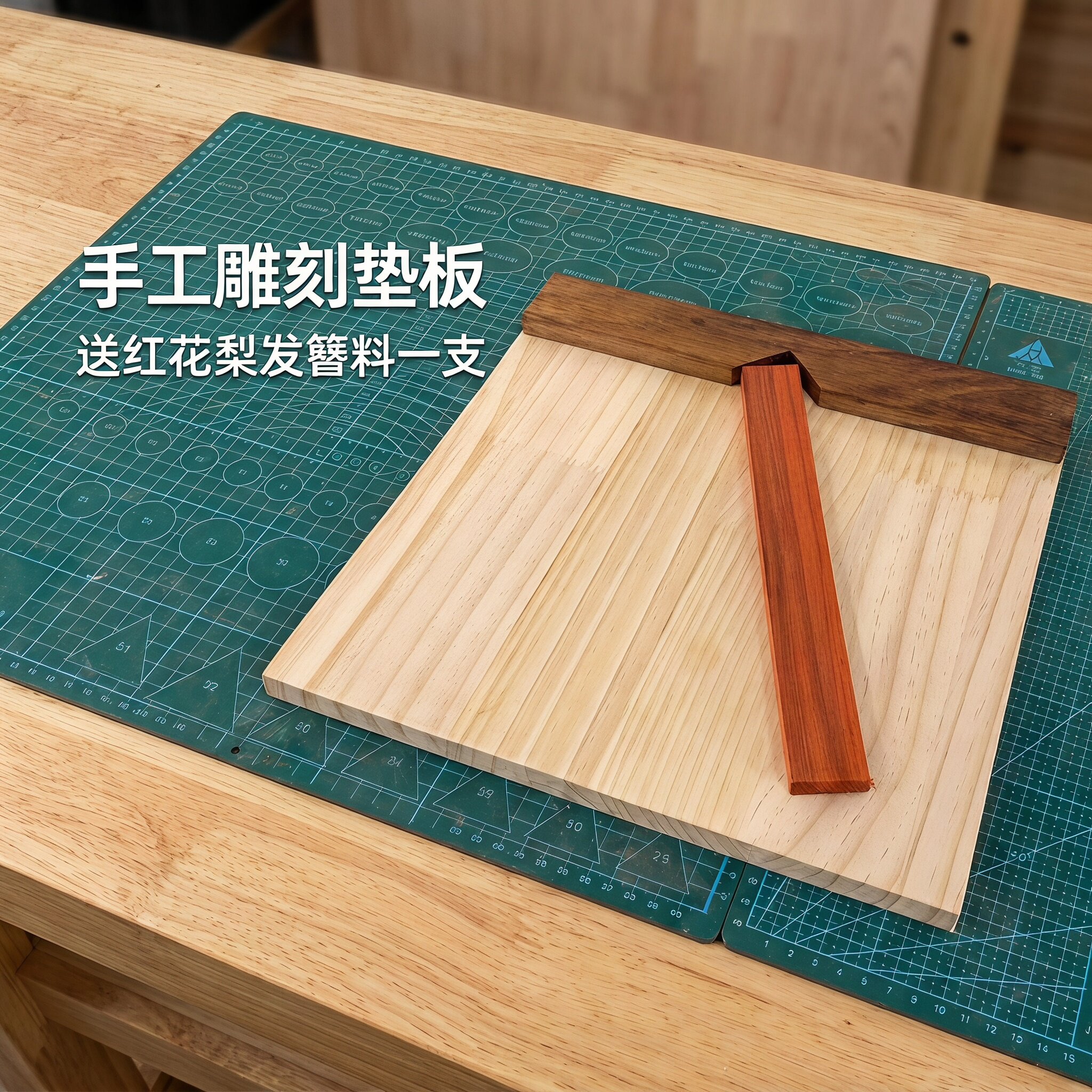 木工手工雕刻垫板辅具靠山海浪板DIY木版画木雕硬木前挡桌面垫板