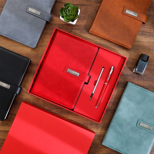 PU仿皮记事本A5搭扣礼盒装可定制