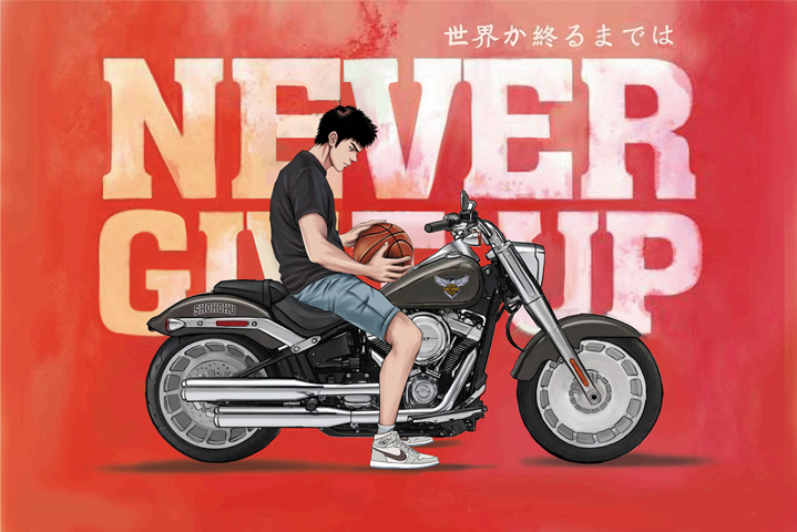 设绘人灌篮高手三井寿机车挂画卧室客厅现代挂画玄关画背景画摆台