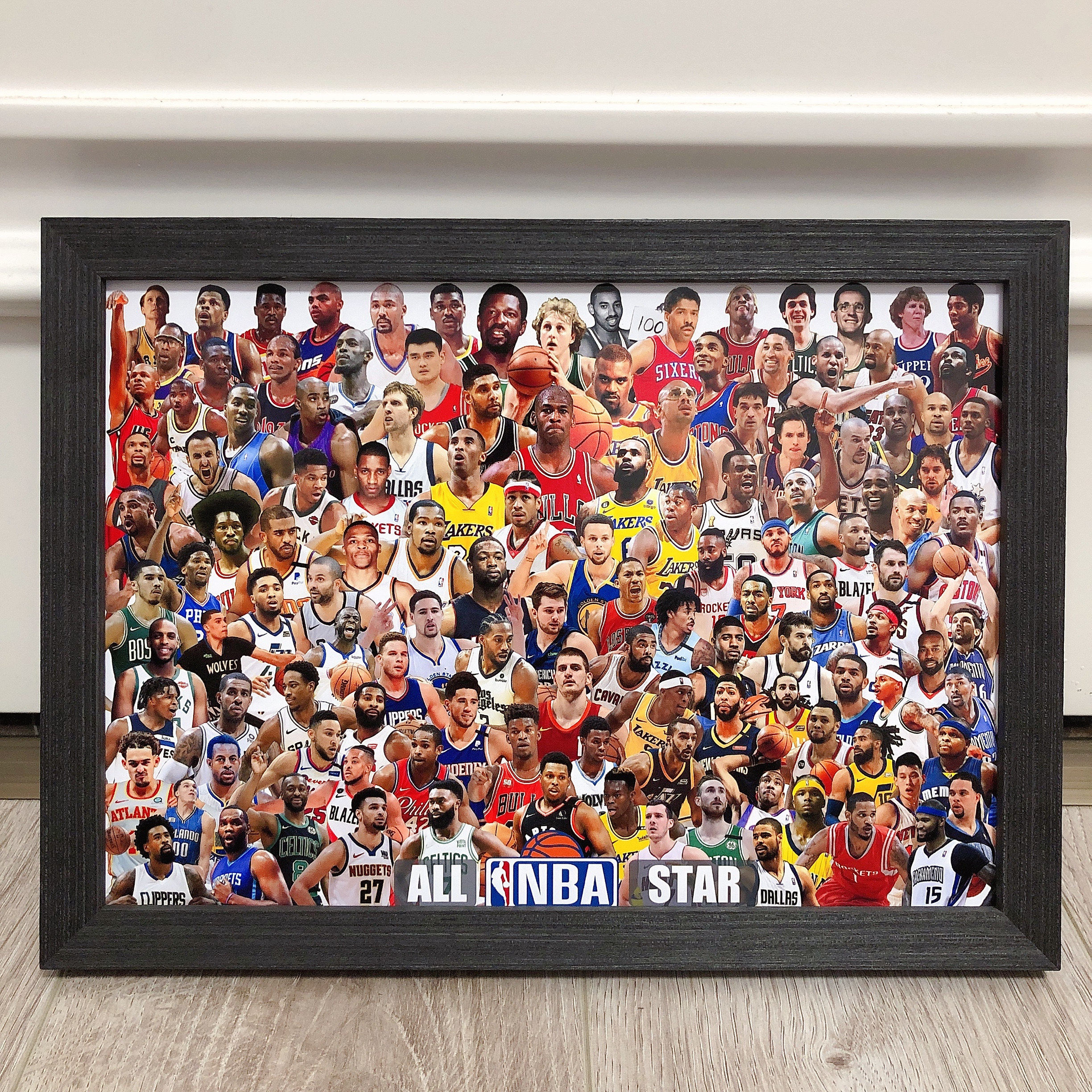 nba球星全家福-艾弗森乔丹科比库里相框摆台装饰画礼物纪念品