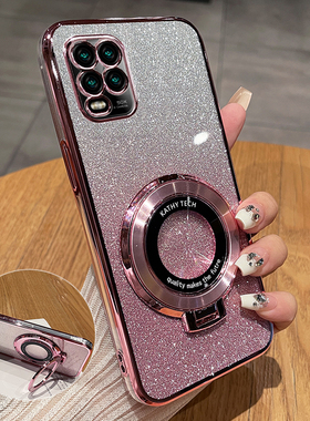 适用小米10青春版手机壳mi10lite保护硅胶套5G全包防摔litezoom透明十ml软壳带支架高级感钢化膜创意新款超薄