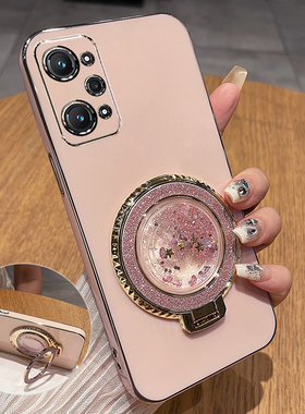 适用realmeQ5狂欢版手机壳真我q5pro保护Q5i硅胶套RMX3478全包3372防摔oppo软oppoq新款realme女带支架5g流沙