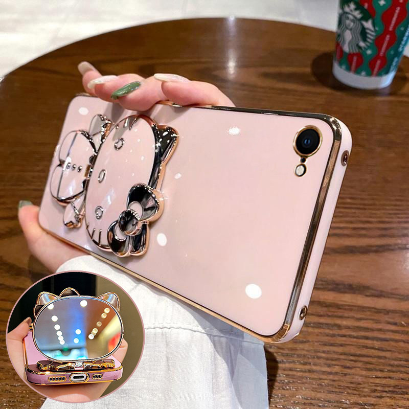 适用苹果17e手机壳iphone16e保护硅胶套i17e镜头全包i16e防摔软ip女新款带支架镜子ins风可爱卡通se4代钢化膜